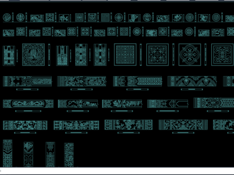  中式雕花cad图库 