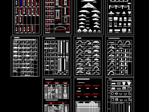  豪华欧式节点全套CAD图库 