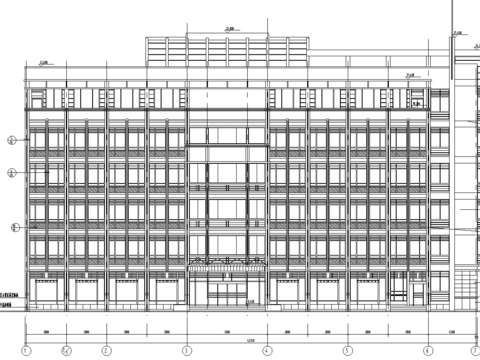  辦公樓建筑cad施工圖 