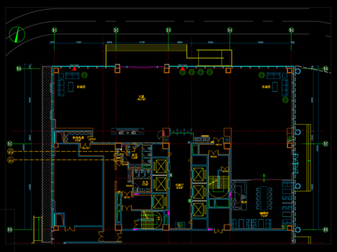 办公大堂cad平面图 