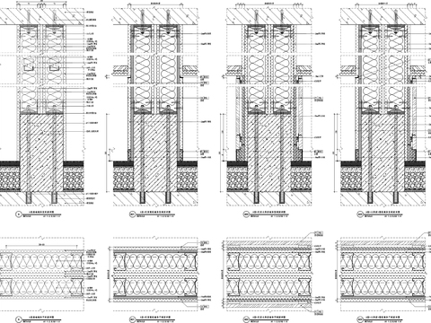  通用隔断墙及墙身节点大样 