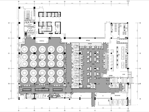  2000㎡大酒楼cad平面图 