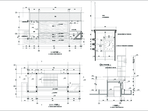  入口建筑水景施工cad大样图 