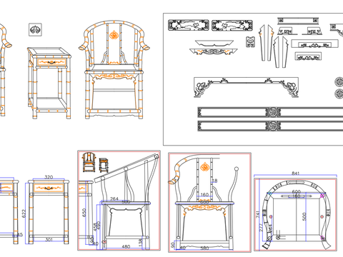  中式圈椅CAD图库 