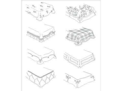 床罩素材图cad图库 
