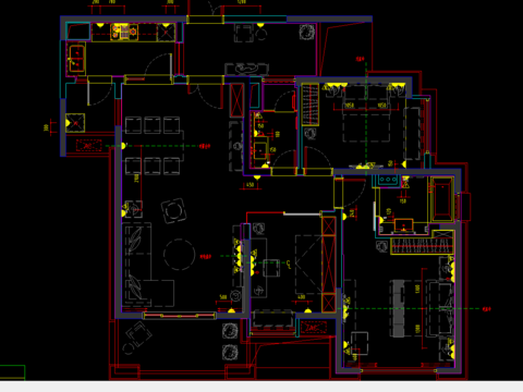  保利国际广场样板间cad施工图 
