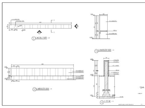  现代特色景墙cad大样图 