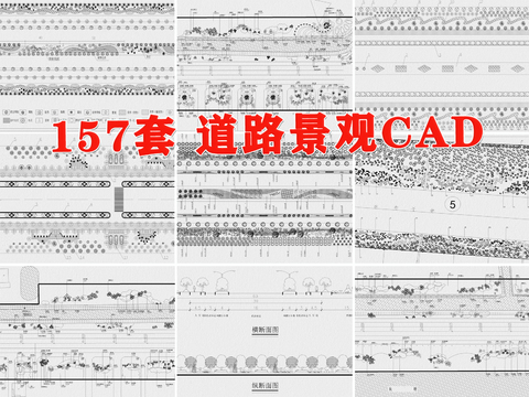  道路景觀cad施工圖 