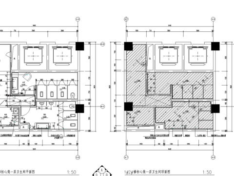  卫生间cad施工图 
