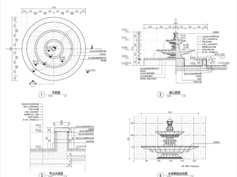  特色水景cad平面图 