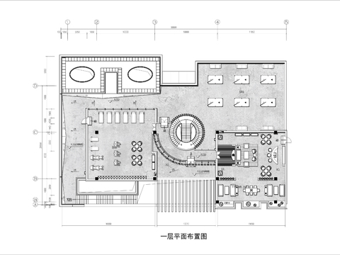  两层棋牌台球娱乐会所cad平面图 
