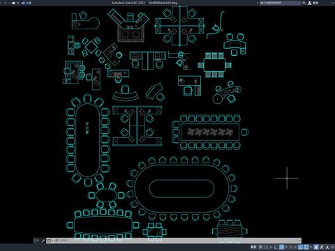  办公会议桌cad图库 