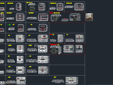  餐厅柜cad施工图 