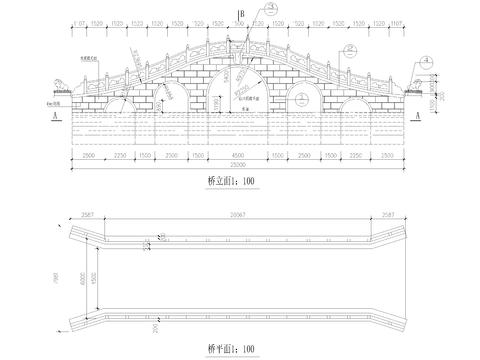  拱桥cad大详图 
