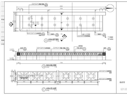  现代涌泉水景cad大样图 