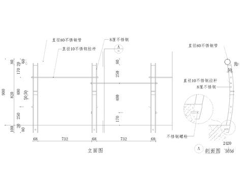  现代金属玻璃护栏 