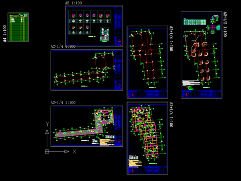 人民医院整体扩建云步行结构cad施工图 