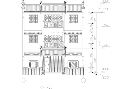  客栈民居楼建筑CAD施工图 
