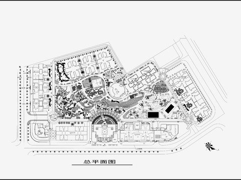  小區(qū)規(guī)劃CAD施工圖 