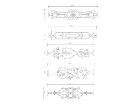  铁艺栏杆节点大样 