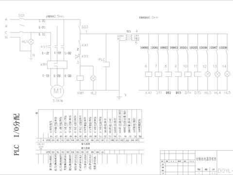  切割机电器原理图cad平面图 