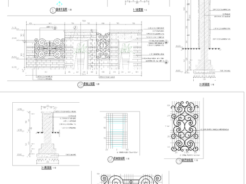  欧式风景墙CAD节点大样 