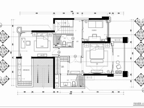  180㎡兩層家裝洋房CAD施工圖  私宅 豪宅 家裝 復(fù)式 
