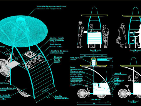  小吃摊节点大样 