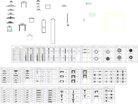  欧式建筑构件CAD详图 