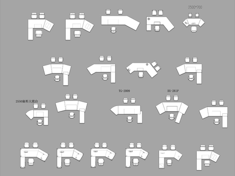  高管老板经理班台办公桌cad图库 