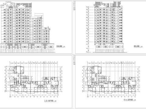  公寓建筑CAD施工圖 