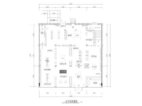  600㎡书店cad平面图 