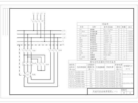  双速风机控制原理节点大样 