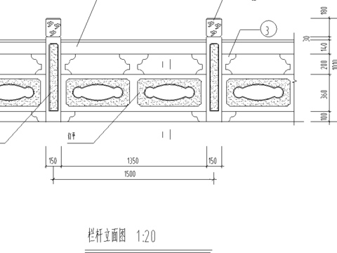  栏杆节点大样详图 