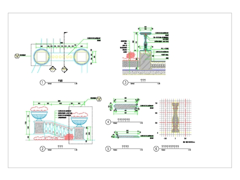  扶手栏杆节点大样图 通用节点 