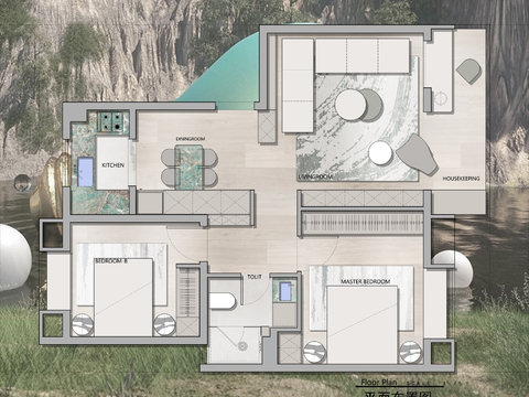  大平层CAD平面图 