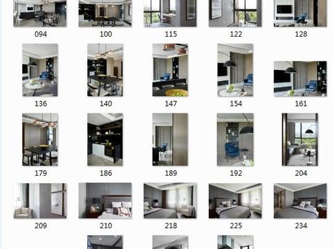  现代样板房-白金海岸施工图全套+实景图 