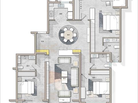  家装装修样板间CAD平面图 