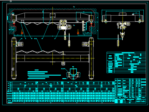  电动单梁起重机CAD节点大样 