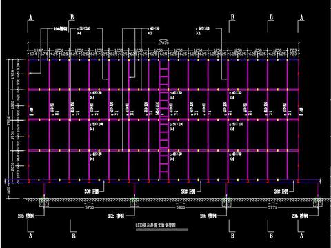  户外LED显示屏结构施工图 