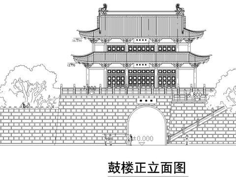 鼓樓設(shè)計CAD施工圖 