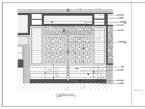  新中式对景景墙水景节点大样图 