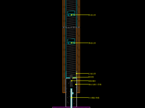  轻钢龙骨墙节点图CAD施工图 
