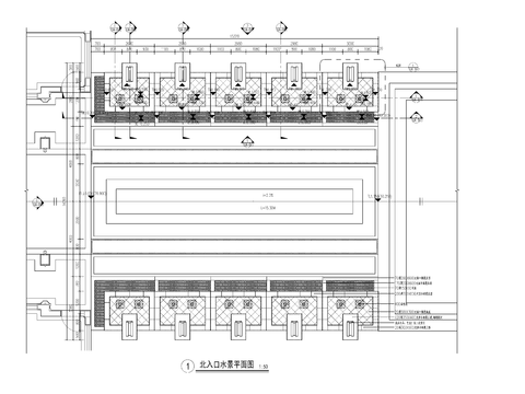  入口对景水景 节点大样图 