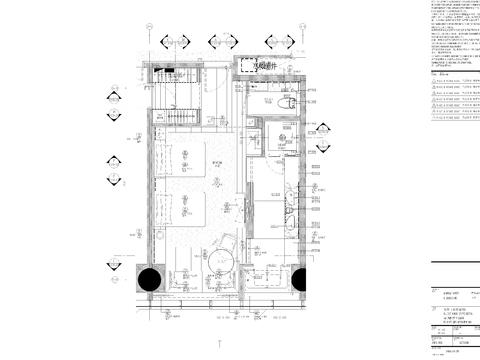  酒店标准双人间cad施工图 