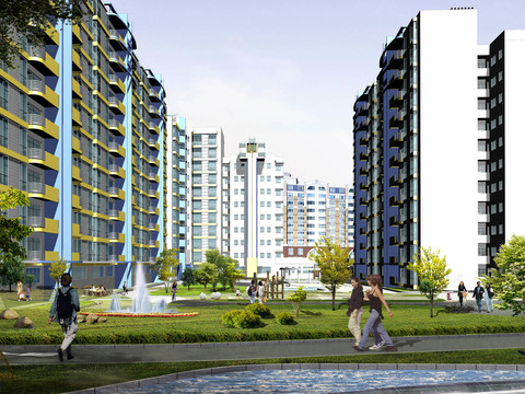  高层住宅建筑外观室内平面规划cad施工图 