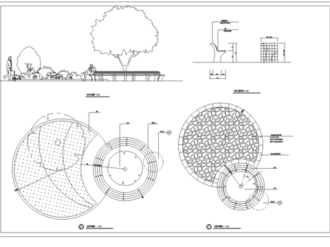  园艺小品cad平面图 