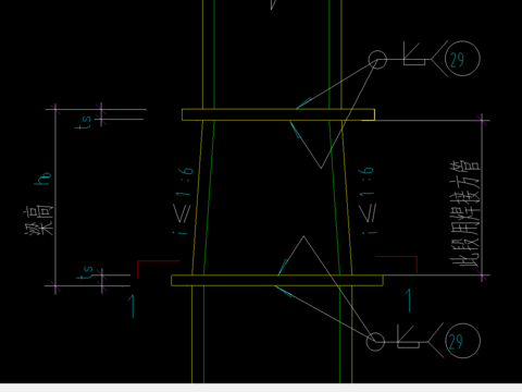  水平加劲隔板的CAD节点构造详图 