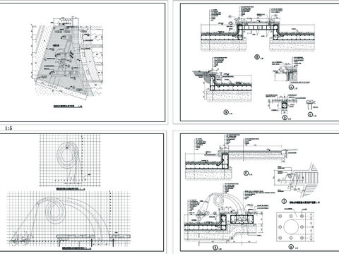  倒映池雕塑水景cad详图 