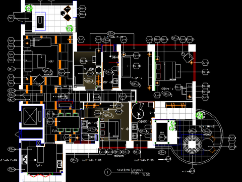  F型样板房装修CAD施工图 
